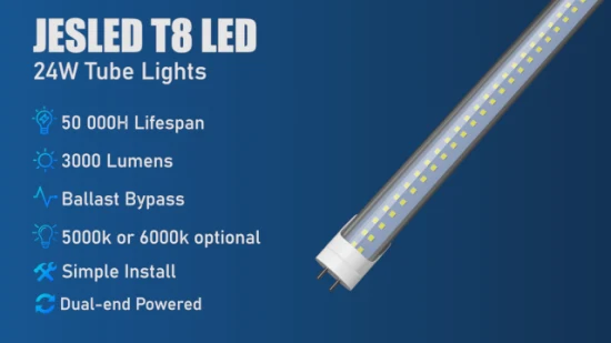 Лампа Jesled T8 Tube Lighting 24W 1200mm 3000lm Люминесцентная светодиодная лампа