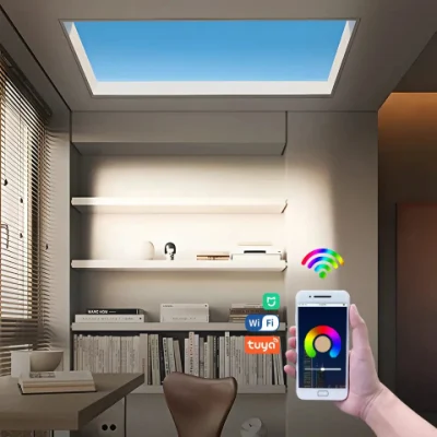 Новый интеллектуальный искусственный виртуальный голубое небо Yatu, потолочный просвет с дистанционным управлением, встраиваемое светодиодное освещение, подходящее для внутреннего панельного освещения дома